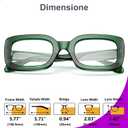VISOONE Rectangle Blue Light Blocking Glasses Thick Square Frame Computer Glasses Vintage Women Men Harmony (Basil Green)