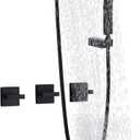 3 Handles Tub Shower Faucet, Bathtub Shower Faucet Set with Tub Spout, Dual 2 in 1 Shower System Complete Tub and Shower Trim Kit, Matte Black