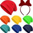 Shyyween Halloween Dwarf Costume Set Dwarf Gnome Hat and Bow Headband Set Gnome Princess Costume for Halloween Party Cosplay