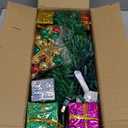 PREXTEX 23-Inch DIY Mini Christmas Tree with Lights - Small Christmas Decorations Table Top Xmas Tree with Multicolor LED String Lights, Star Topper, Hanging Ornaments and Gift Boxes for Holiday Decor (Dark Green)