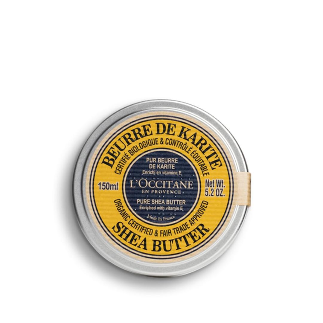 LOccitane Organic Certified Pure Shea Butter, Multi-Use Moisturizing Balm with Vitamin E for Dry Skin, Hair, & Lips, Protective & Softening Skincare (5.2 Ounce)
