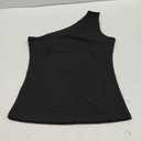 DURUNUL One Shoulder Tank Tops for Women Summer Solid Slim Fit Going Out Tops Casual Sleeveless Y2k Cute Shirts S Black