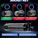 7 Point Spline Lug Nuts Tuner Socket Key Tool 2pcs Compatible with 13/16inch(21mm) and 7/8inch(22mm) Hex Socket Wrench7 Spline Socket Key Black for 14x1.5, 14x2.0, 9/16inch Lug Nut