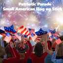 Batiyeer 500 Pcs 250th Small American Flags on Stick 4 x 6 Inch Mini American Handheld USA Flags Polyester 4th of July Decorations with Safety Golden Spear Tops for Memorial Day Independence Day