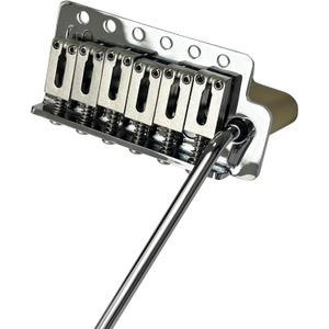 10.5mm Electric Guitar Bridge Gold 6 Point tremolo bridge Stainless Steel Saddles Plate Brass Block Electric Guitar Bridge 6 String Start Stratocaster (Chrome)