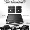 Trunk Mats Set for 2026 Jeep Cherokee Hybrid/Recon/2025-2027 Wagoneer S