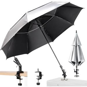 Upgrade Enlarge 68" Hvac Umbrella with Magnetic Base,Universal Clip Included,Reinforced Fiberglass,Wind-Resistnat, Better Than Foldable Ribs,Portable Magnetic Umbrella,For Hvac and Outdoor Activities,180Adjustable