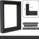 12x12 Wood Canvas Floater Frame,0.9" Deep Floating Frame,Black
