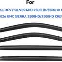 Window Visors Rain Guards for 2020-2026 Chevy Silverado/GMC Sierra 2500HD/3500HD Crew Cab, Out-Channel Window Vent Wind Deflectors Visors Shades for 20-26 Silverado/Sierra 2500/3500 HD Crew Cab