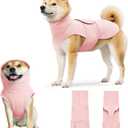 Dog Anxiety Calming Vest Adjustable Turtleneck Thunder Shirt Jacket for Fireworks, Separation, Vet Visits, Pet Hoodie for Large Medium Dogs (Pink)