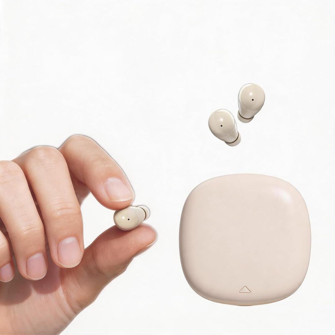 Xmenha Mini Small Invisible Earbuds for Work Invisible Ear Buds Headphones Low Profile Tiny Discreet Small Sleep Earbuds Micro Skin Tone (Nude)