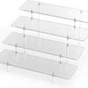 Acrylic Display Riser Stand Shelf Clear 4 Tier Cupcake Stand Perfume Display Holder Figures Desktop Decoration and Organizer Showcase Toys Retail Display Rack Candy Dessert Buffet 4 Step Collection (1 PACK)