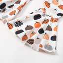 Noubeau Toddler Baby Girls Halloween Outfits Letter Print Flare Sleeve Dress Shirt Cute Pumpkin Bell-Bottoms Pants Scarf (12-18 Months, Black)