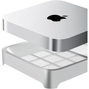IFCASE Desktop Dust, Air Filter Stand for Mac Mini 2010-2023 M1 M2 Pro, Mac Studio M1 M2 Max/Ultra (Silver)