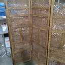 Deco 79 Traditional Wood Multi-Panel Room Divider, 72" H x 80" L, Textured Brown Finish, Oil Rubbed Bronze Finish, Model:34006