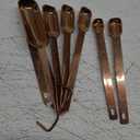 2lbDepot Copper Measuring Spoons for Baking/Cooking, Set of 7 Includes Bonus Leveler, Premium Kitchen use Stainless Steel, Metal, Rust Proof, Narrow Design fits into Spice Jars