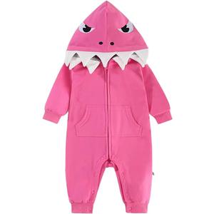 Fairy Baby Infant Shark Costumes Baby Onesie Hoodie Romper 3D Cartoon Cute Jumpsuit Bodysuit for Toddler Boys Girls 3-24M (12-18 Months, Rose Red)