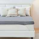 Memory Foam Mattress Topper, 3 inch Queen Mattress Topper with Removable Soft Cover, Bed Topper for Dorm, Travel, Guest Mat, Non-Slip Design & Pressure Relief Back Pain, Grey