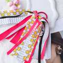 Softball Hair Ties with Ribbons Pink Hair Accessories for Women Softball Ribbon Hair Band Tassels Ponytail Holders Cheer Hair Bows for Girls Softball Streamers for Hair Scrunchie for Cheerleaders