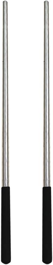 2 PCS Winding Rods D 1/2" x L 16.75" Inch with Black Random Antiskid Handle, Used for Garage Door Torsion Spring, Silver, YHSPR-2