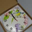 Wall Clock, 10 Inch Silent Non-Ticking Home Kitchen Decor, Battery Operated for Bathroom Bedroom Living Room Office(Vintage Watercolor Bird Flower)