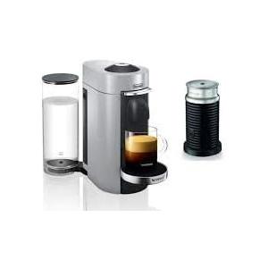 NESPRESSO VERTUOPLUS DELUXE COFFEE AND ESPRESSO MACHINE BY DE'LONGHI WITH AEROCINNO, SILVER - ENV155SAE