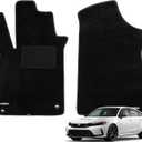WENNEBIRD Front Carpet Floor Mats for Honda Civic 2022-2026, 2Pc | 0.6-Inch Ultra-Thick Plush Carpet, Noise-Reducing Comfort, Waterproof TPE Layer, Anti-Slip Backing