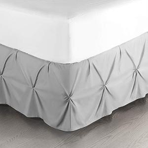 Amazon.com: Nestl Light Grey Bed Skirt Queen Size, Pinch Pleat Queen Bed Skirt, 14" Inch Drop Queen Bedskirt, Hotel Quality Light Grey Bed Skirts, Microfiber Bedskirt for Queen Bed, Light Grey Queen Bed Skirt : Home & Kitchen