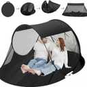 Pop up Mosquito Tent for Camping, 86.6 x 59 x 45.3 Inch Bug Net Tent with Instant Automatic Setup, Lightweight Portable Screen Net Fits Most Camping Cot for Outdoor Hiking Travel(Black)