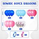 5 x Pink and Blue Balloons, 60pcs 12 Inch Royal Light Blue Hot Pink Confetti Birthday Balloons for Girl Fun Theme Birthday Beach Party Supplies Baby Shower Party Decorations