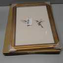 Golden Framed Canvas Wall Art Vintage Peacock, Classic Vine With Poppies Floral Canvas Print Wall Decor, Bird Art Print Wall Hanging 13x16 inch, for Bedroom Bathroom Living Room Decor