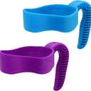 20 oz Cup Handle, Non-Slip Travel Mug Grip Cup Holder, Comfortable Replacement Handle for Stainless Steel Mugs and More Tumbler (2Blue, Purple)