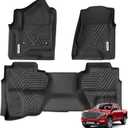 YITAMOTOR Floor Mats Compatible with 2014-2018 Chevy Silverado Double Cab 1500 / GMC Sierra 1500 Double Cab, 2015-2019 2500 HD/3500 HD, Custom Fit All Weather Floor Liners Accessories , 1st & 2nd Row