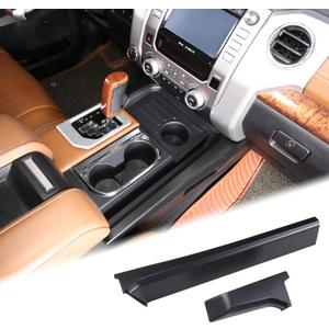 Aunginsy Central Control Gear Box Side Panel Cover Trim Compatible with Toyota Tundra 2014-2021 Inner Center Console Gear Shift Box Side Panel Moulding Side Trim Strip Protect Cover Decor Accessories (Matte Black)
