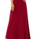 SEAFORM Women's Casual Mid Long Skirts Stretchy Ultra-Soft Flowy Maxi Formal Skirts High Waist Lounge Skirts for Women Red, 3XL, Red