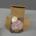 Pandaloo® Glass Cups With Lids and Straws -20 Fl Oz- Perfect Size Iced Coffee Cup - Smoothie Cup With Bamboo Lid and On the go Lid - Glass Tumbler (2 Count (Pack of 1), Lilac-Creamy Mushroom)