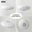 Fivemengo 20in Lantern Pendant Light Bubble Saucer, White Imitation Silk