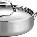 Tramontina Tri-Ply Clad Stainless Steel 3-Quart Saute Pan with Lid, Induction-Ready Cooking Pan, Dishwasher-Safe, NSF-Certified, Made in Brazil