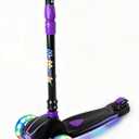 Nattork Kids Scooter for Age 3-8, Toddler Scooter with 4 Adjustable Height for Boys & Girls, Light Up 3-Wheels Foldable Kick Scooter, Lean to Steer, 120LB Weight Capacity (Purple)