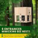 Qualirey 1 Pack Carpenter Bee Trap for Outside, 2 in 1 Catch & Release Wood Bee Traps Outdoor Hanging, Wood Boring High Capacity External Bees Vault, Defender Trap for Bees Catching