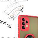 is specially designed for Samsung Galaxy A52(5G) Anti-Scratches,anti-fingerprint, built-in 360 rotating ring bracket solid and durable magnetic car phone case, suitable for 6.5inches Women-Red