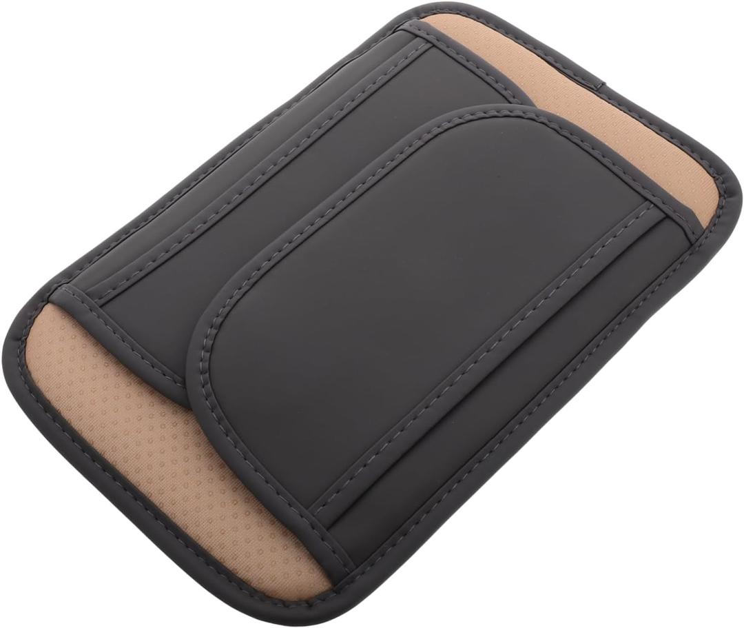 Cabilock Leather Car Armrest Pillow Cover Car Door Armrest Pad Auto Console Storage Box