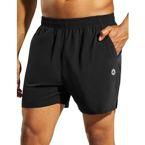 Nepest Men's 5’’ Athletic Running Shorts with Pockets, Lightweight Quick Dry Gym Workout Training No Liner Shorts, Size M