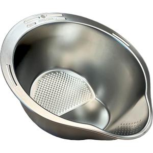 Joyce Chen Stainless Steel Rice Strainer Bowl Rice Washer Colander, 10.6"L x 9.5"W x 5.4"H