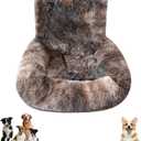 Car Seat Dog with Safety Straps,Fluffy Safety Pet Seat,Removable and Easy to Clean Protects from Dirt (Dark Coffee, 28 * 23in) (72x 60 cm)