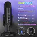 ZealSound Podcast Microphone for PC, Noise Cancellation USB Mic with Gain, Volume Adjustment & Mute Button, Monitoring & Echo, for YouTube, TikTok, Podcasting, Streaming, iPhone, iPad, Android, Mac