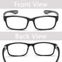 Reading Glasses Men 4 Pairs Ultra Light TR90 Sports Style Blue Light Blocking Readers+1.0 (Black&grey&red&blue)