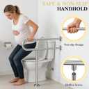 Toilet Grab Bar Support Rail 31.5 Inch, Anti-Slip Knurled Brushed Nickel Safety Bar, Handicap Bathroom Handrails for Elderly Disabled Pregnant, 304 Stainless Steel Wall to Floor