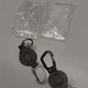 Badge Holder Retractable Clip Heavy Duty Carabiner Badge Reel Keychain with Lanyard ID Cards Holder(2 Pack)