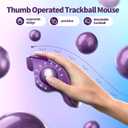 seenda Wireless Trackball Mouse, Ergonomic Bluetooth Rollerball Mouse Rechargeable, 3 Device Connection Optical Mice Adjustable DPI Thumb Control Mice Compatible for PC/Laptop/Windows/Mac - Purple